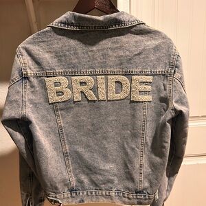 Denim Jacket with BRIDE Pearl Embellishment